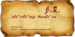 Járányi Roxána névjegykártya